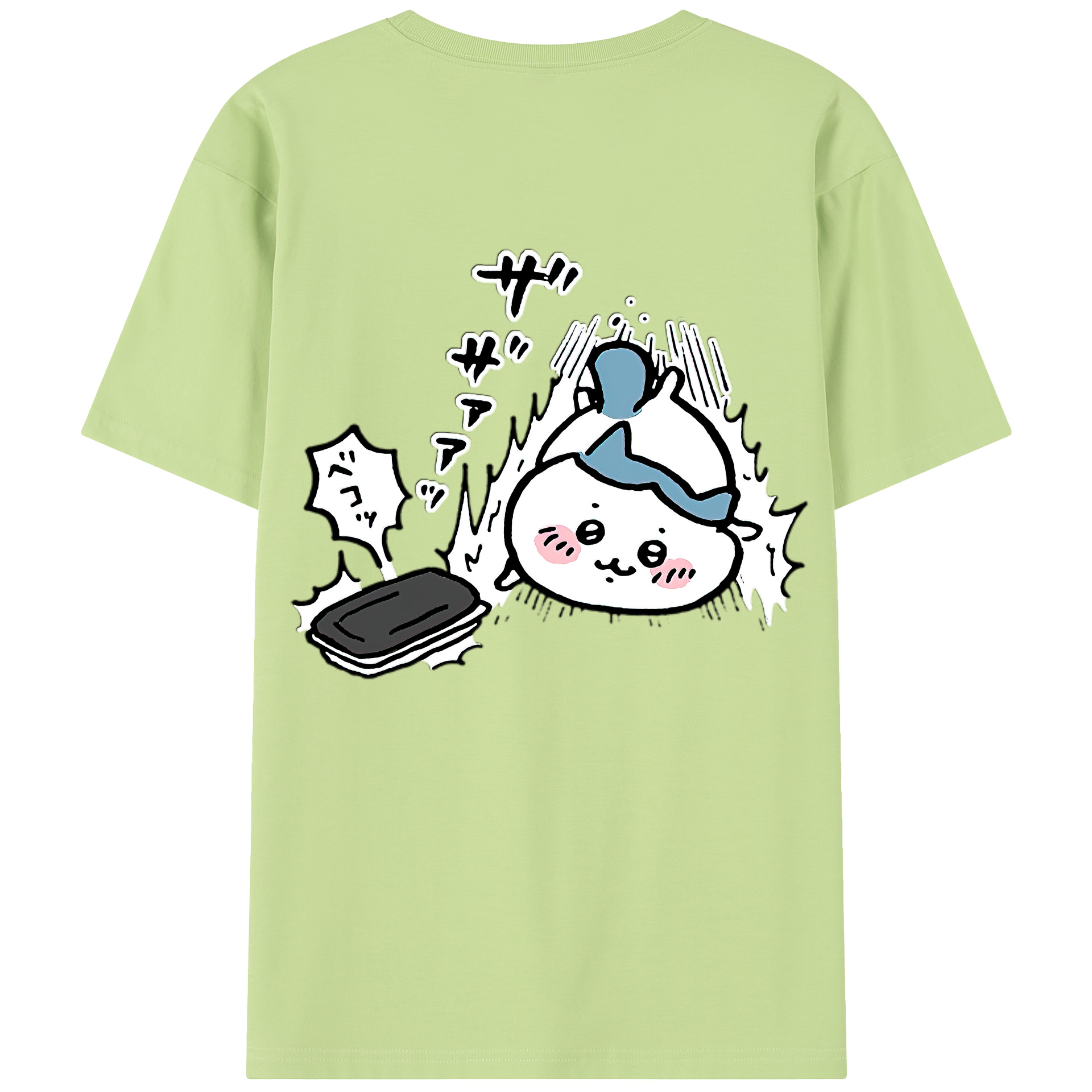 （画像用） ちいかわ ハチワレ Chii-kawa hachiware 綿100％半袖Tシャツ（背面プリント）
